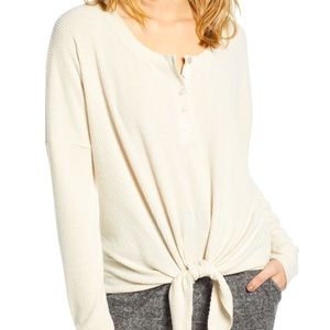 Treasure & Bond, Size M, Cream Tie Front Henley